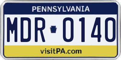 PA license plate MDR0140
