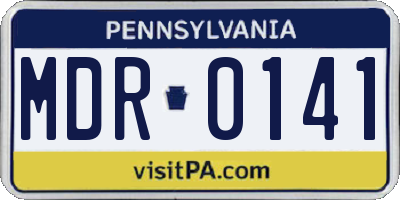 PA license plate MDR0141