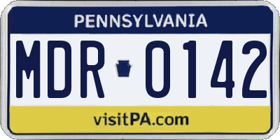 PA license plate MDR0142