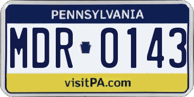 PA license plate MDR0143