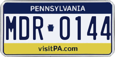 PA license plate MDR0144