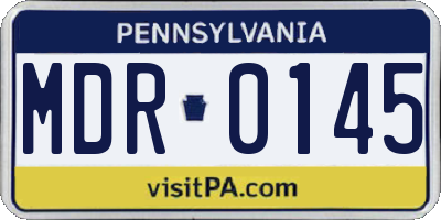 PA license plate MDR0145