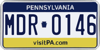 PA license plate MDR0146