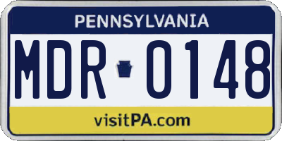 PA license plate MDR0148