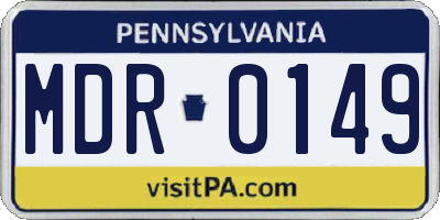 PA license plate MDR0149