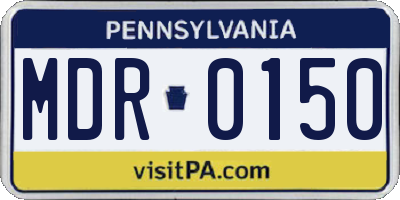 PA license plate MDR0150