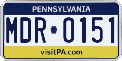 PA license plate MDR0151