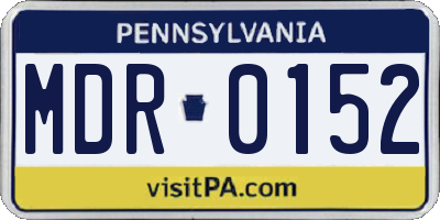 PA license plate MDR0152
