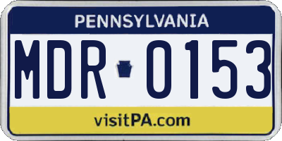 PA license plate MDR0153