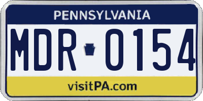 PA license plate MDR0154
