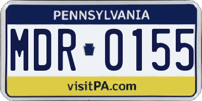 PA license plate MDR0155