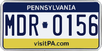 PA license plate MDR0156