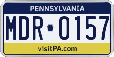 PA license plate MDR0157