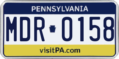 PA license plate MDR0158