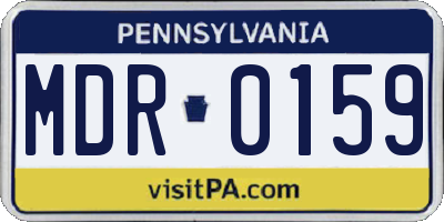 PA license plate MDR0159
