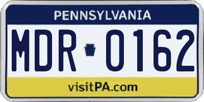 PA license plate MDR0162