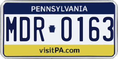 PA license plate MDR0163