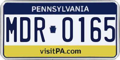 PA license plate MDR0165