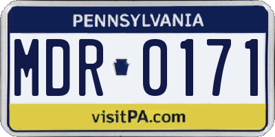 PA license plate MDR0171
