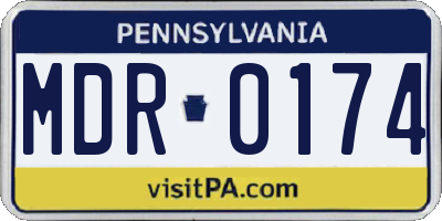 PA license plate MDR0174