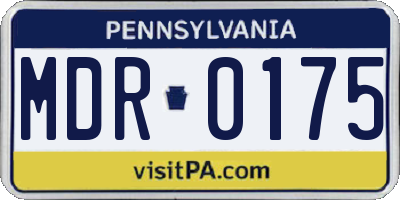 PA license plate MDR0175