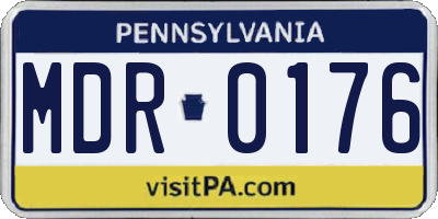 PA license plate MDR0176
