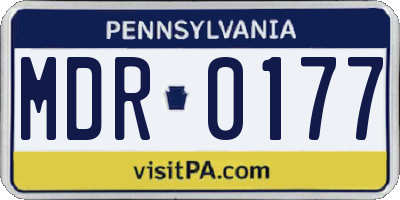 PA license plate MDR0177