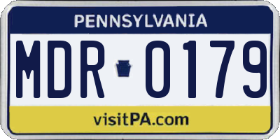 PA license plate MDR0179