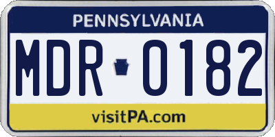PA license plate MDR0182