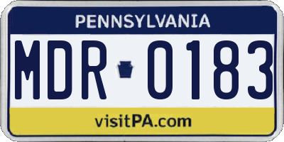 PA license plate MDR0183