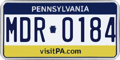 PA license plate MDR0184