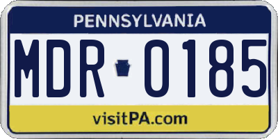 PA license plate MDR0185