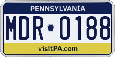 PA license plate MDR0188