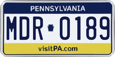 PA license plate MDR0189