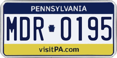 PA license plate MDR0195
