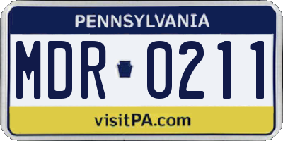 PA license plate MDR0211