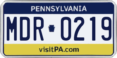 PA license plate MDR0219