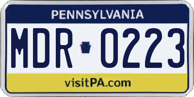 PA license plate MDR0223