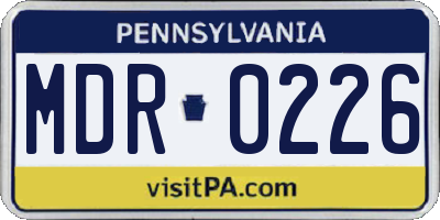 PA license plate MDR0226