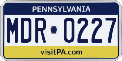 PA license plate MDR0227