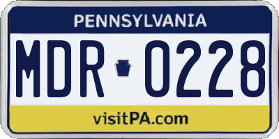 PA license plate MDR0228