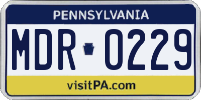 PA license plate MDR0229