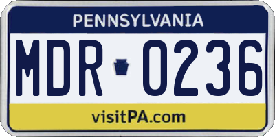 PA license plate MDR0236