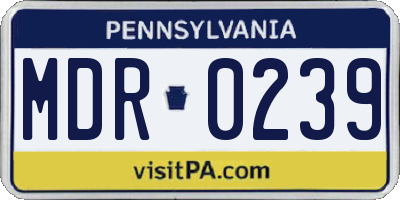 PA license plate MDR0239