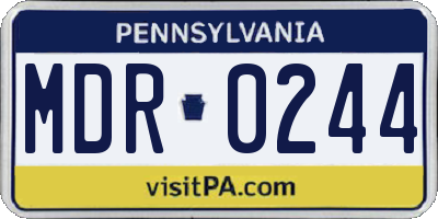 PA license plate MDR0244