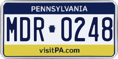 PA license plate MDR0248