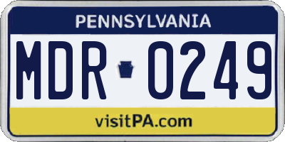 PA license plate MDR0249