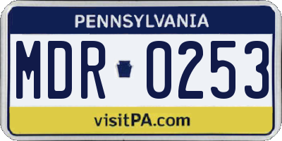 PA license plate MDR0253