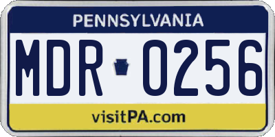 PA license plate MDR0256