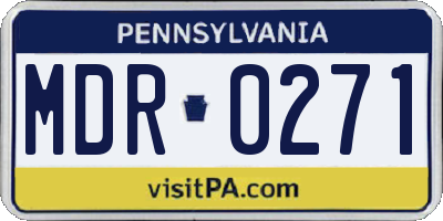 PA license plate MDR0271
